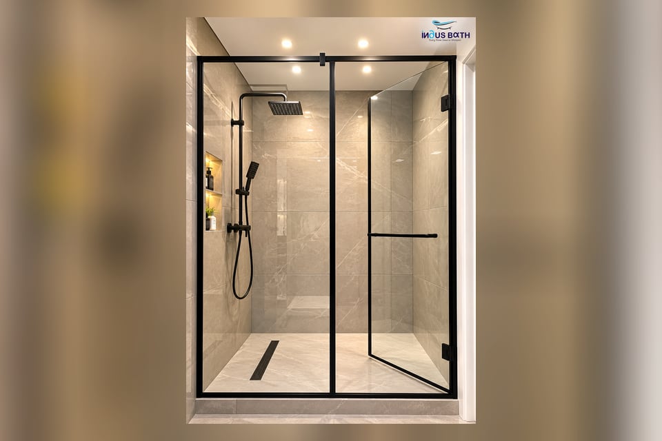 Frameless Toughened Glass Enclosure Indus Bath